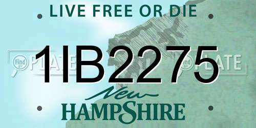 1IB2275 New Hampshire License Plate