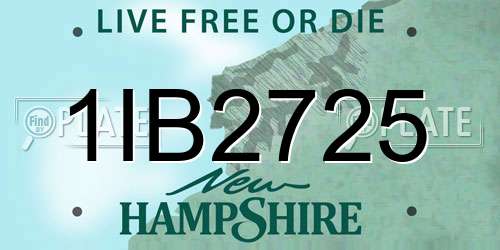 1IB2725 New Hampshire License Plate
