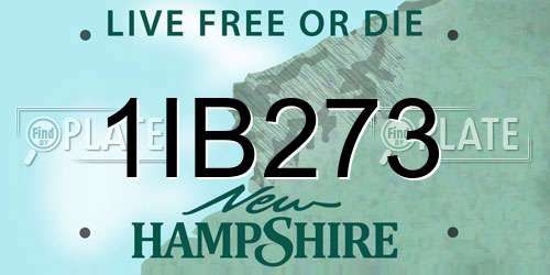 1IB273 New Hampshire License Plate