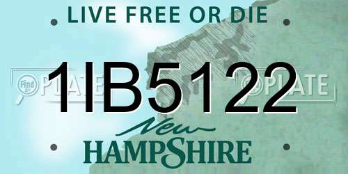 1IB5122 New Hampshire License Plate