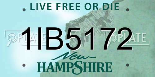 1IB5172 New Hampshire License Plate
