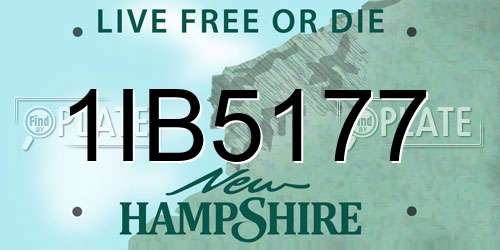 1IB5177 New Hampshire License Plate