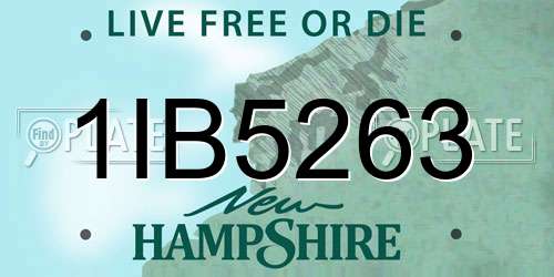 1IB5263 New Hampshire License Plate