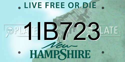 1IB723 New Hampshire License Plate