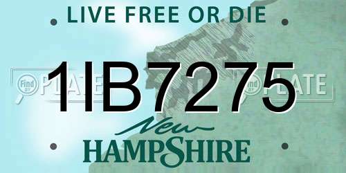 1IB7275 New Hampshire License Plate