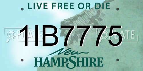 1IB7775 New Hampshire License Plate