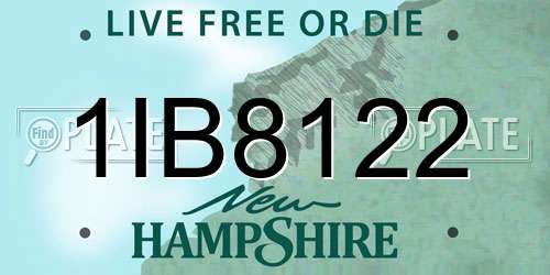 1IB8122 New Hampshire License Plate