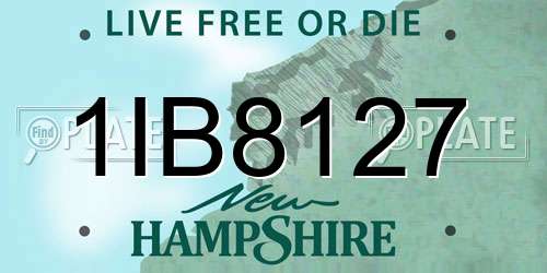1IB8127 New Hampshire License Plate