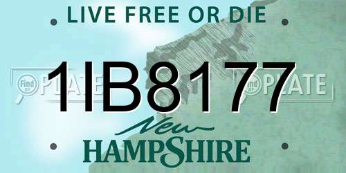 1IB8177 New Hampshire License Plate