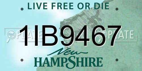 1IB9467 New Hampshire License Plate