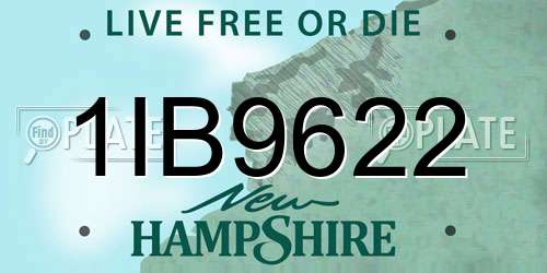 1IB9622 New Hampshire License Plate