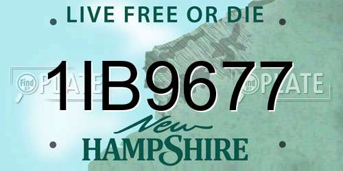 1IB9677 New Hampshire License Plate