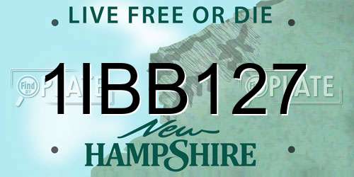 1IBB127 New Hampshire License Plate