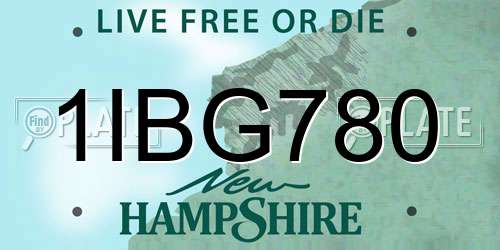 1IBG780 New Hampshire License Plate
