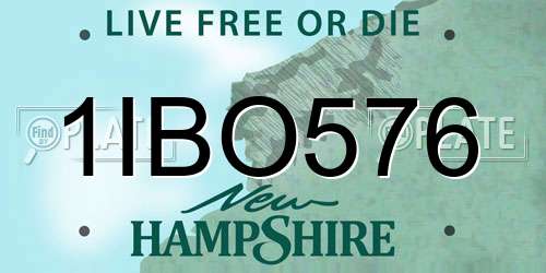 1IBO576 New Hampshire License Plate