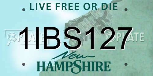 1IBS127 New Hampshire License Plate