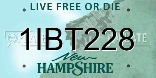 1IBT228 New Hampshire License Plate