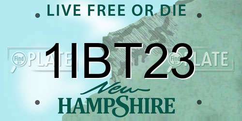 1IBT23 New Hampshire License Plate