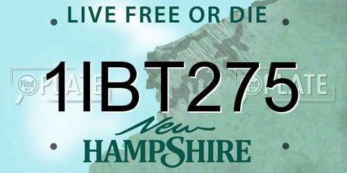 1IBT275 New Hampshire License Plate