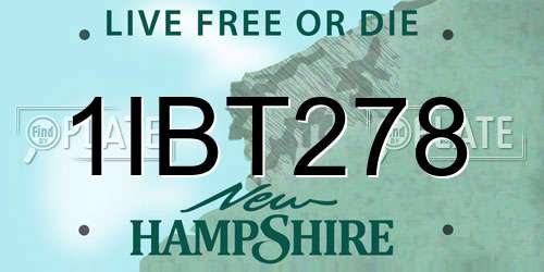 1IBT278 New Hampshire License Plate