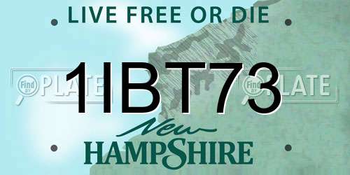 1IBT73 New Hampshire License Plate