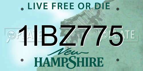 1IBZ775 New Hampshire License Plate