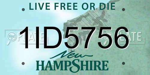 1ID5756 New Hampshire License Plate
