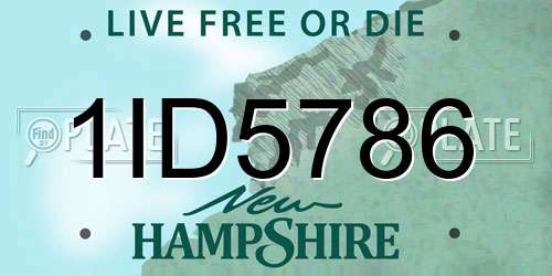 1ID5786 New Hampshire License Plate