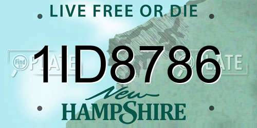 1ID8786 New Hampshire License Plate
