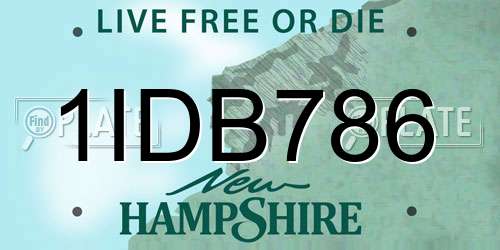 1IDB786 New Hampshire License Plate