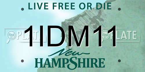 1IDM11 New Hampshire License Plate