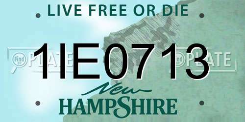 1IE0713 New Hampshire License Plate