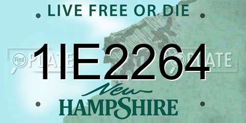1IE2264 New Hampshire License Plate