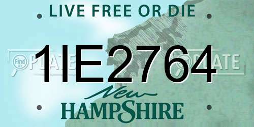 1IE2764 New Hampshire License Plate