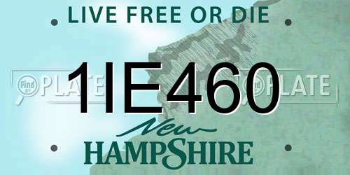 1IE460 New Hampshire License Plate