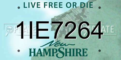 1IE7264 New Hampshire License Plate