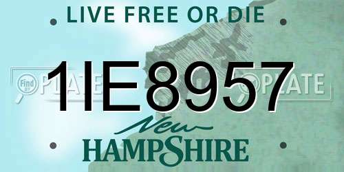1IE8957 New Hampshire License Plate