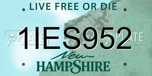 1IES952 New Hampshire License Plate