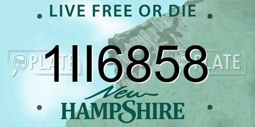 1II6858 New Hampshire License Plate