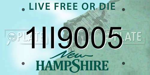 1II9005 New Hampshire License Plate