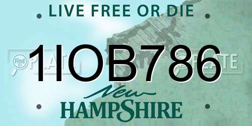 1IOB786 New Hampshire License Plate