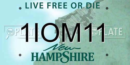 1IOM11 New Hampshire License Plate
