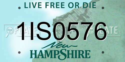 1IS0576 New Hampshire License Plate