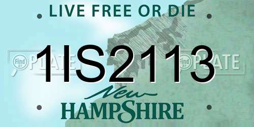 1IS2113 New Hampshire License Plate