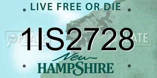 1IS2728 New Hampshire License Plate
