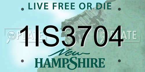 1IS3704 New Hampshire License Plate