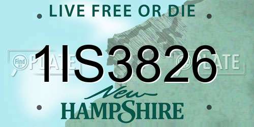 1IS3826 New Hampshire License Plate