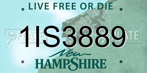 1IS3889 New Hampshire License Plate