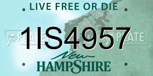 1IS4957 New Hampshire License Plate