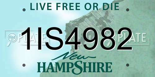 1IS4982 New Hampshire License Plate